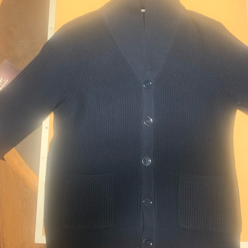 Cardigan blue sweater